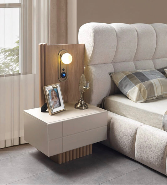 Modern Upholstered King Bed Set with Nightstands