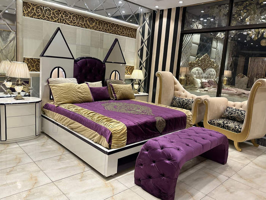 Luxurious Purple Velvet Bedroom Set