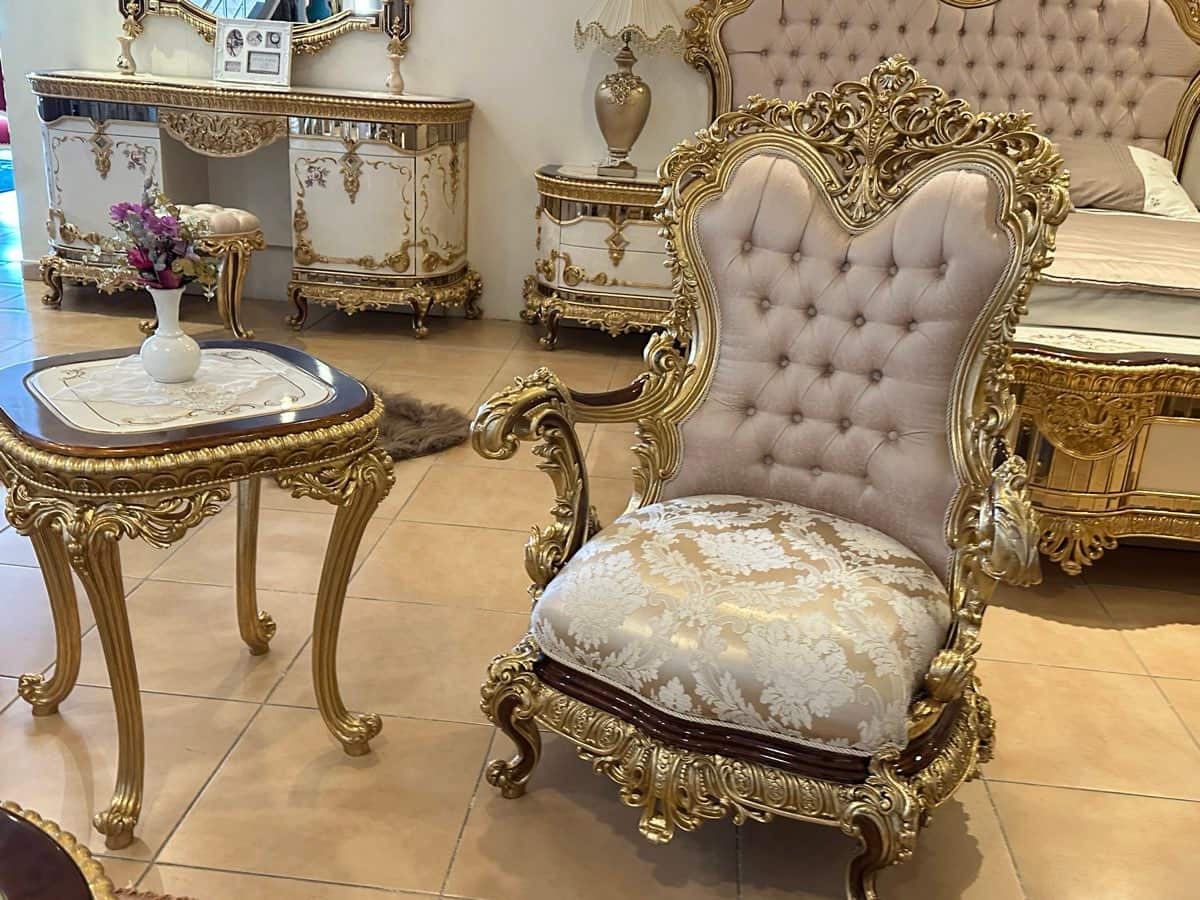 Regal Luxury Sofa Set with Gold Accents