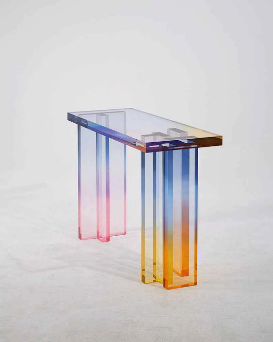 Amber Gradient Crystal I | Contemporary Console Table