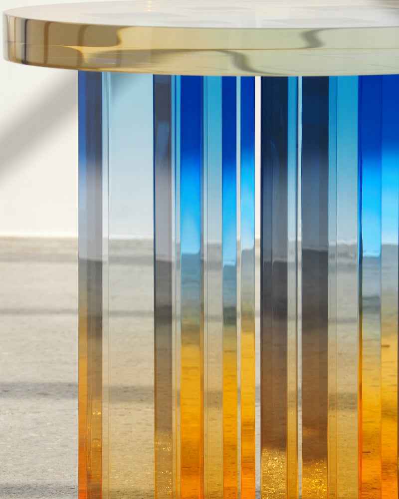 Blue Magenta Gradient Crystal Table XII | Limited Edition Table