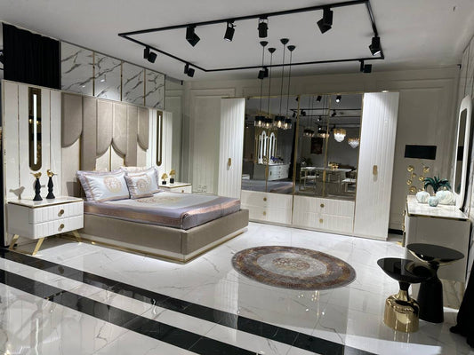 Elegant Modern Bedroom Set with Luxurious Details
