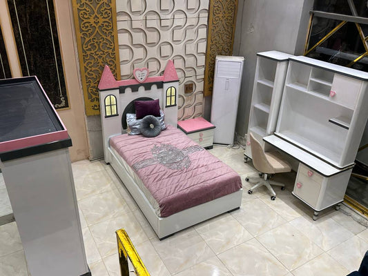 Kids Castle Bed Set with Study Desk