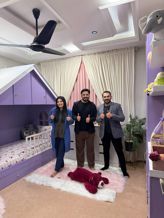 Whimsical Purple Children's Bed with Playhouse Design