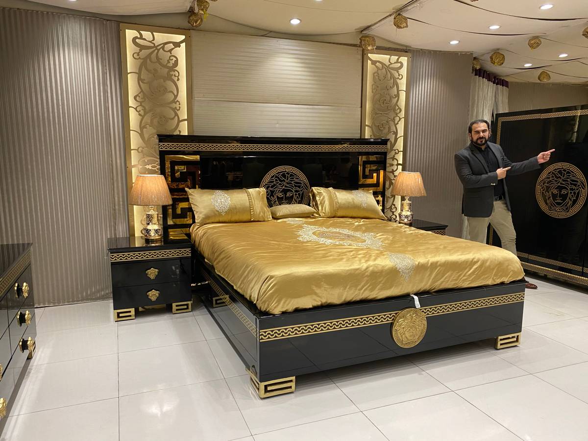 Versace Black and Gold Bedroom Set