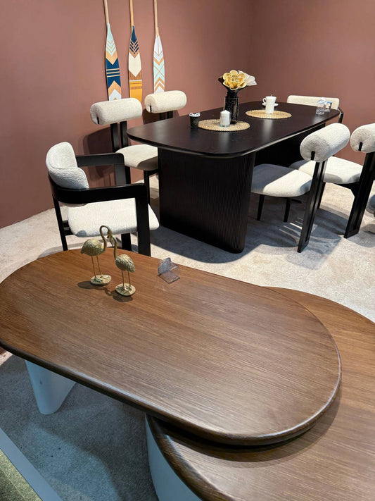 Modern Round Wooden Coffee Table Set