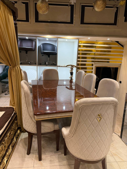 Elegant Marble Top Dining Table Set