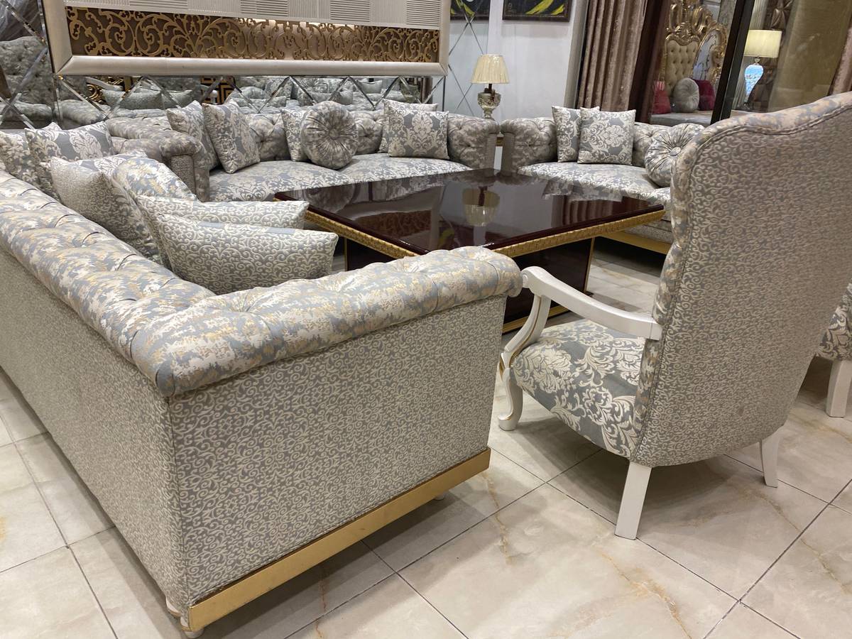 Luxurious Fabric Sectional Sofa Set with Armchairs