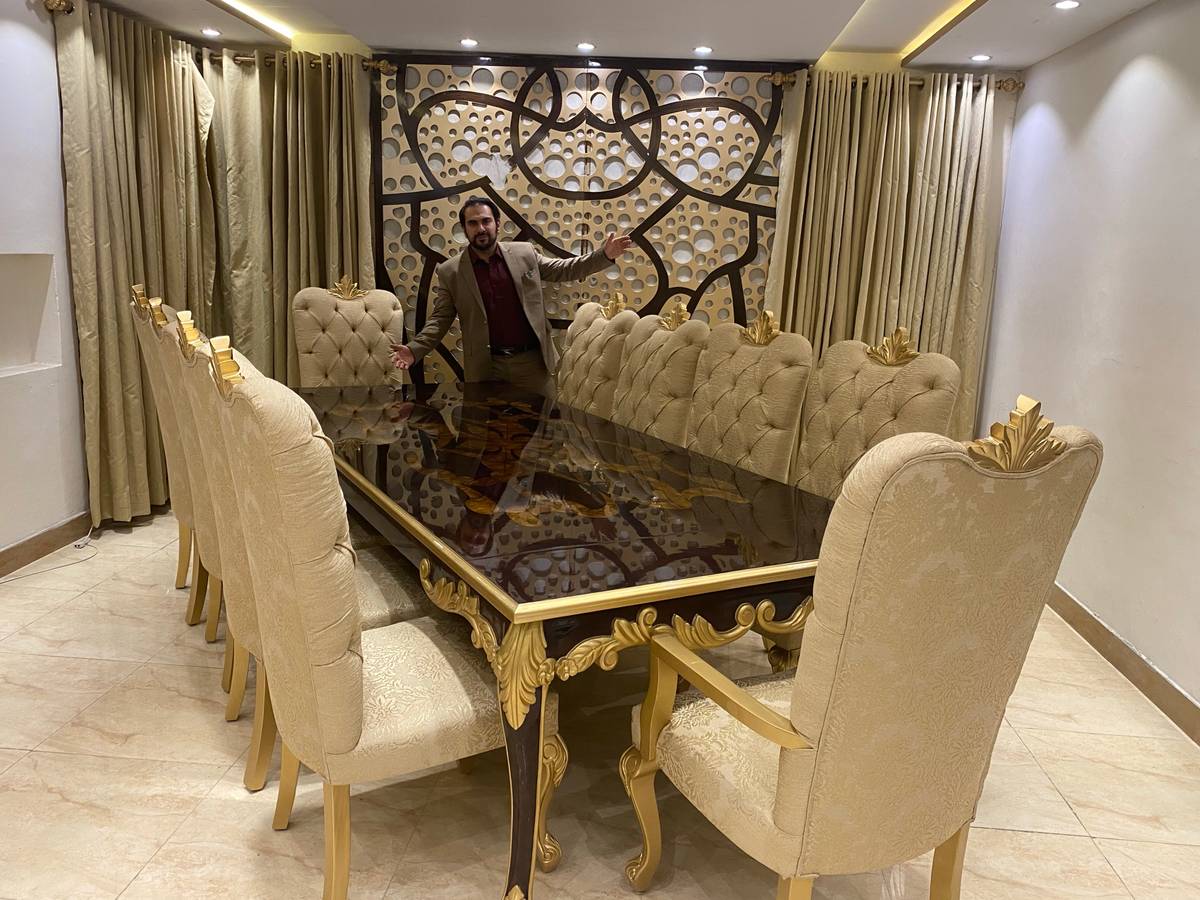 Elegant Gold and Cream Dining Set