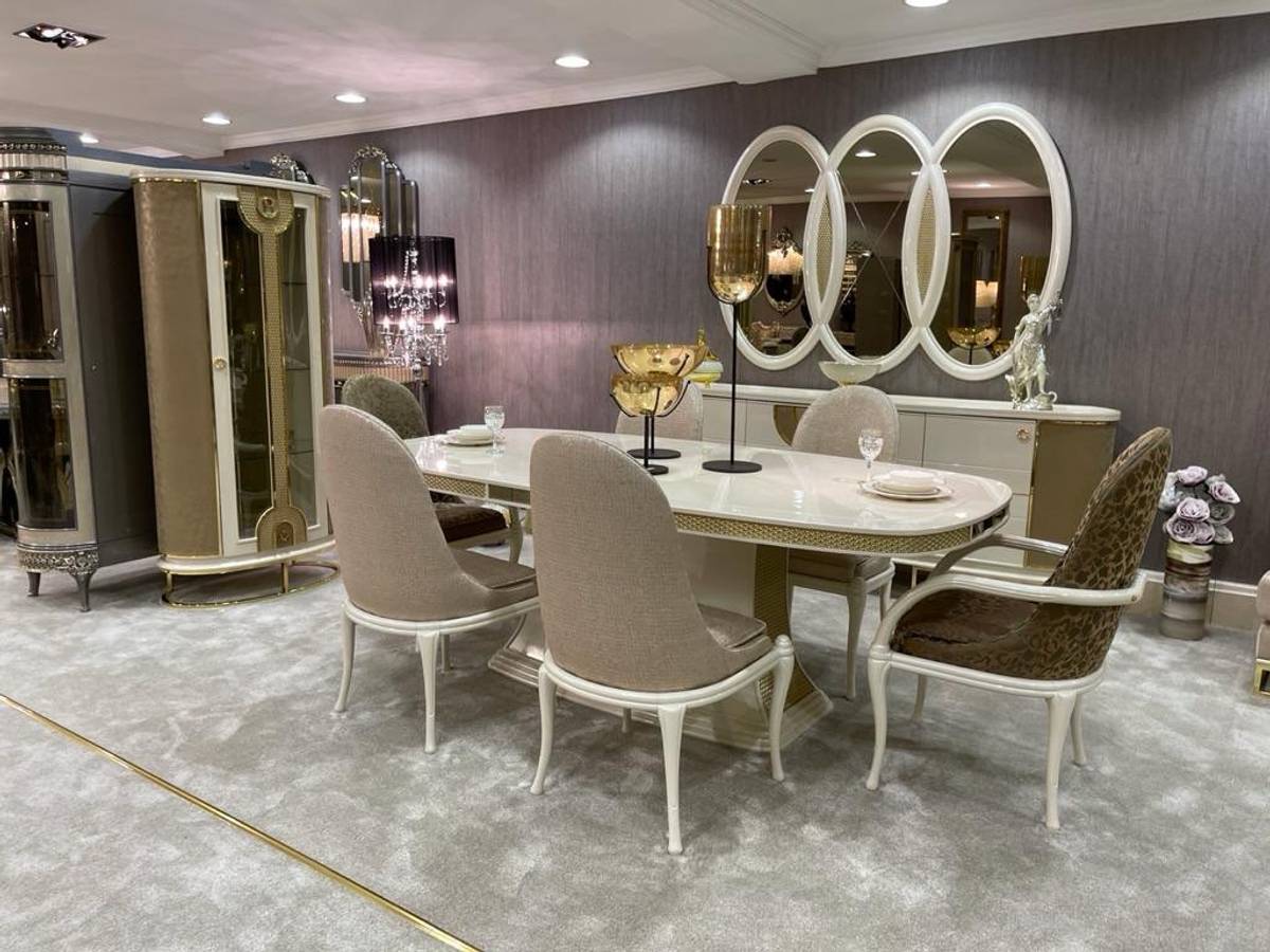 Elegant Modern Dining Set with Upholstered Chairs
