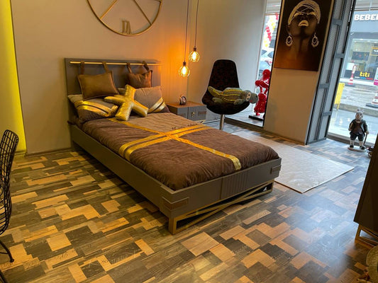 Modern Minimalist Bed with Headboard