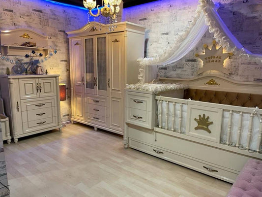 Elegant Baby Furniture Set with Crib and Storage
