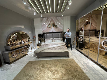 Luxury Modern Bedroom Set with Glamorous Accents