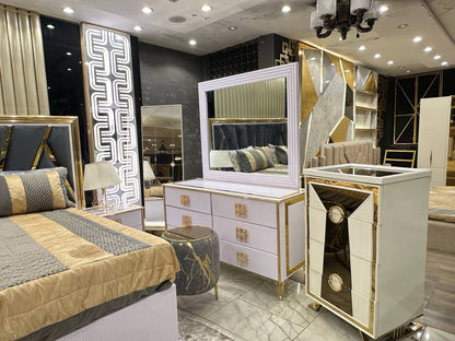 Luxurious King Size Bed Set with Elegant Accents