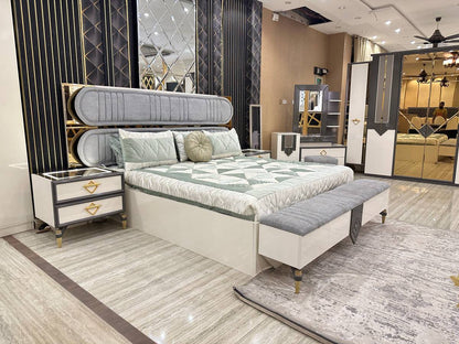 Modern Luxury Bed with Storage and Nightstand