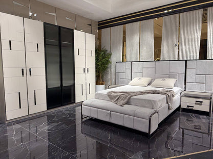 Modern Luxe Bedroom Set with Integrated Wardrobe