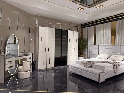 Modern Luxe Bedroom Set with Integrated Wardrobe