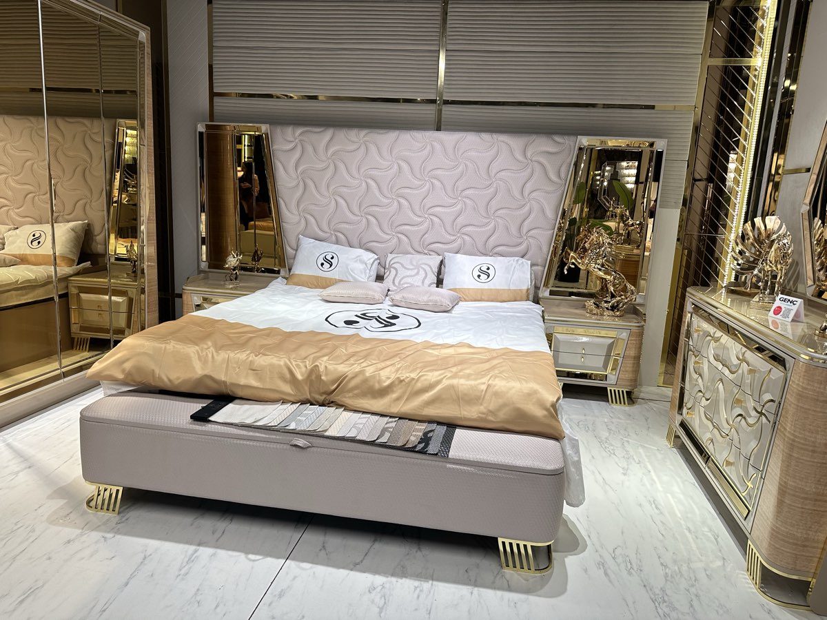Luxury Gold & Cream Bedroom Set