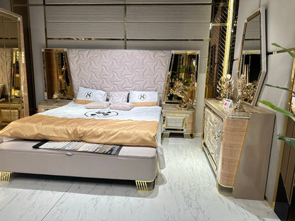 Luxury Gold & Cream Bedroom Set