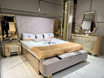 Luxury Gold & Cream Bedroom Set