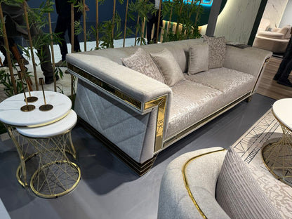 Luxury Modern Sofa Set with Gold Accents