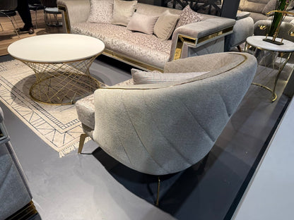 Luxury Modern Sofa Set with Gold Accents