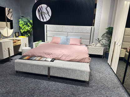 Luxurious Modern Upholstered Bed with Nightstands