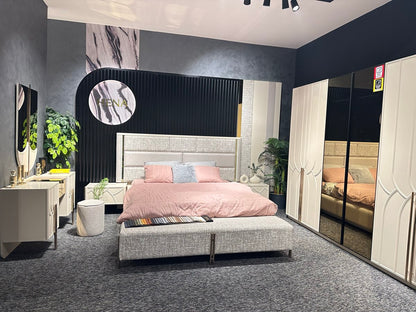 Luxurious Modern Upholstered Bed with Nightstands