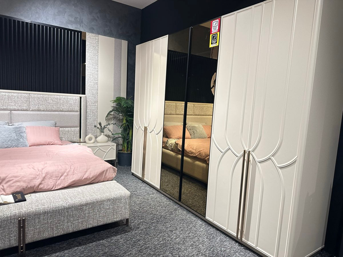Luxurious Modern Upholstered Bed with Nightstands