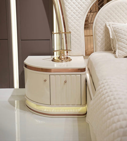 Luxury Modern Upholstered Bed with Nightstand