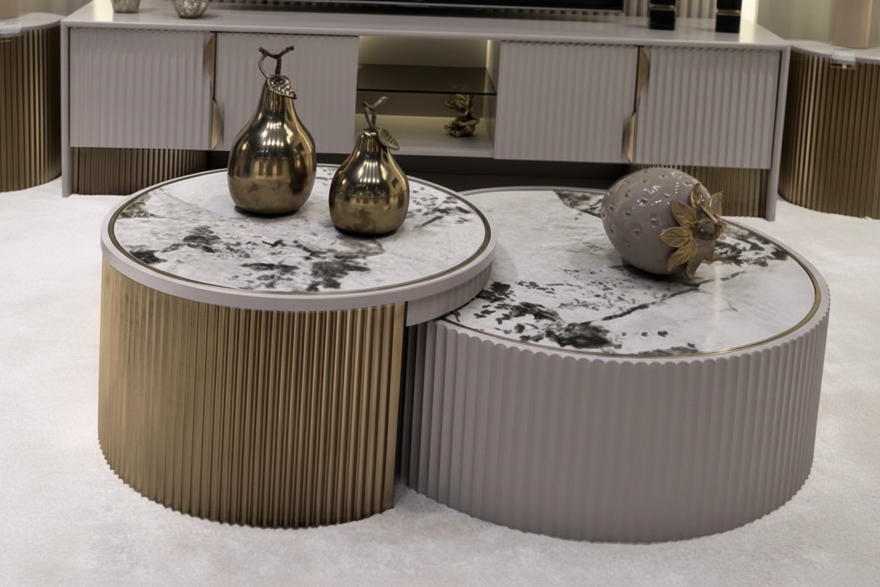 Fluted Marble Table