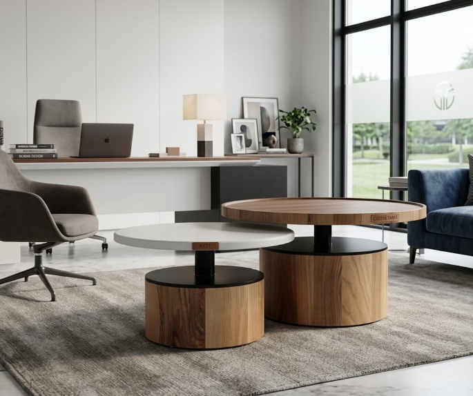 Veneer Nesting Table