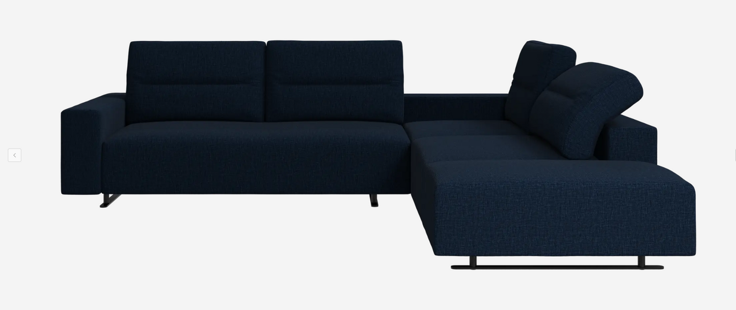 Hampton corner sofa with adjustable back and storage on left side