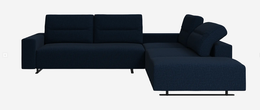 Hampton corner sofa with adjustable back and storage on left side