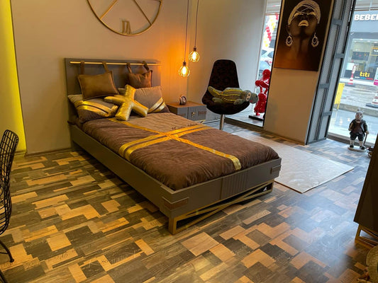 Modern Minimalist Bed with Headboard