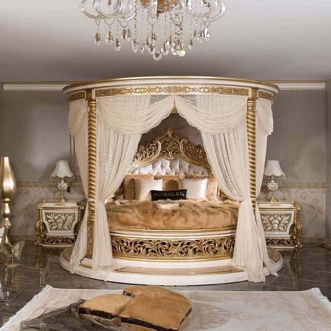 Luxurious Gold Canopy Bed