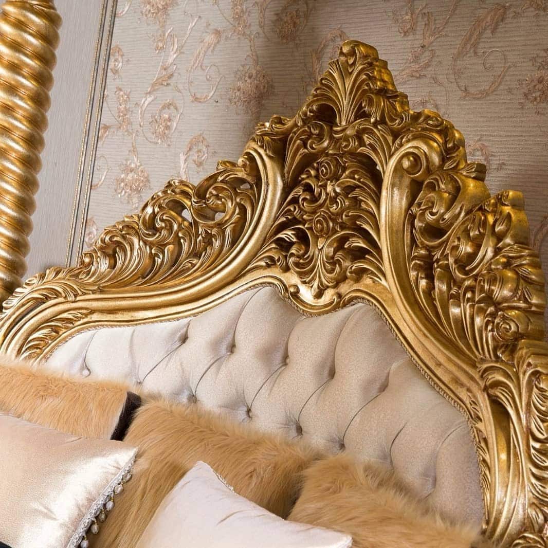 Luxurious Gold Canopy Bed