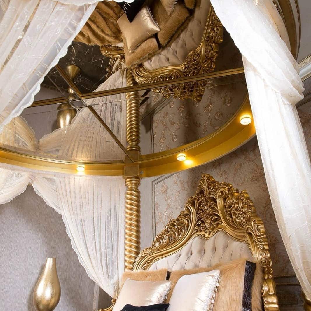 Luxurious Gold Canopy Bed