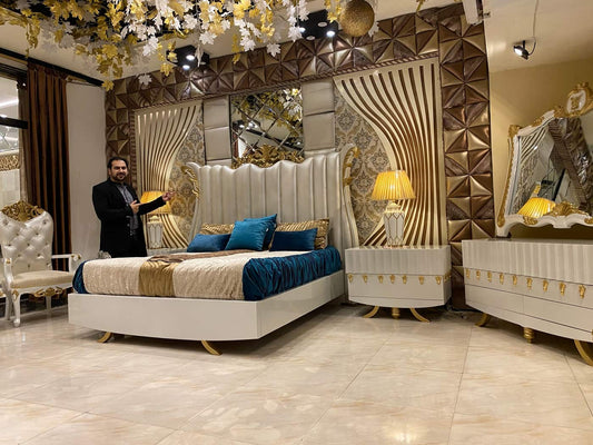 Luxurious Modern Bed Set with Nightstands