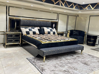 Elegant Black and Gold Bedroom Set