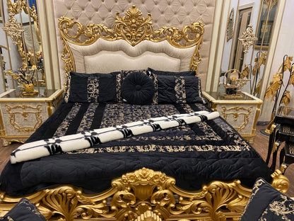 Luxurious Gold-Trimmed Bedroom Set