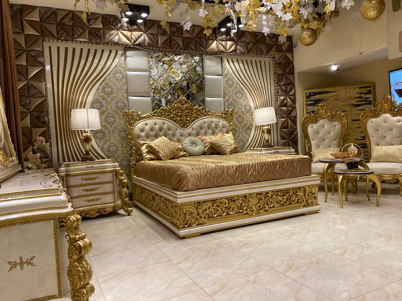 Luxurious Golden Bedroom Set