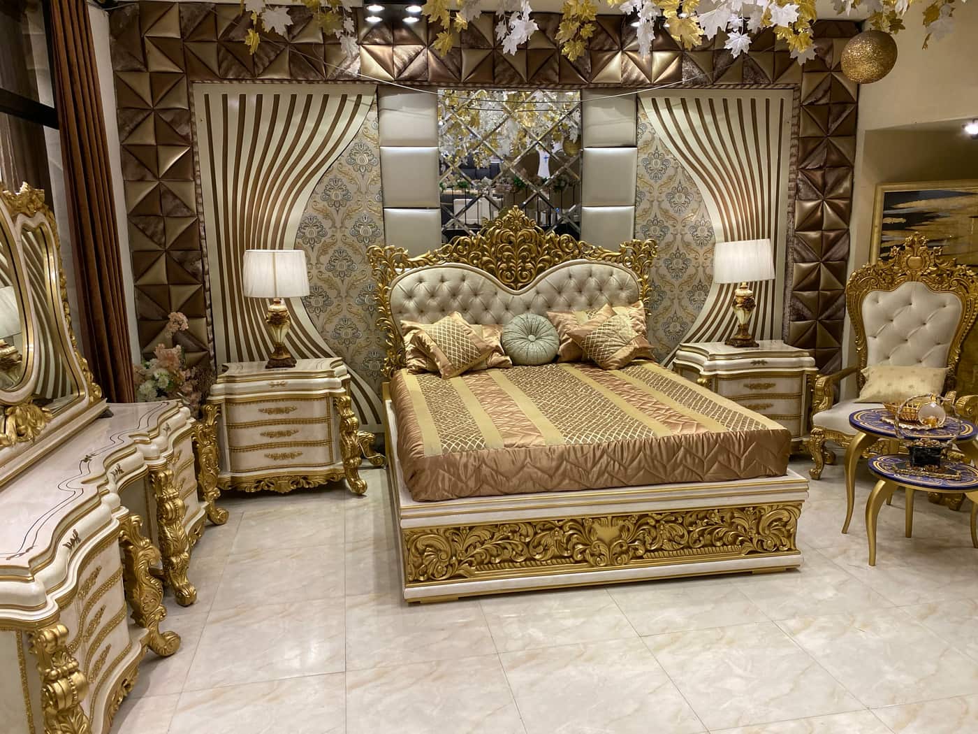 Luxurious Golden Bedroom Set