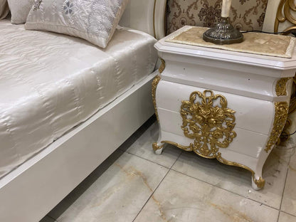 Elegant Gold and White Bedroom Set