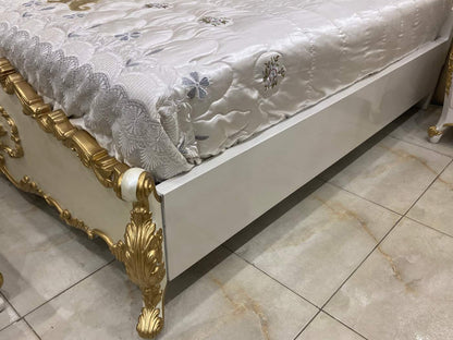 Elegant Gold and White Bedroom Set