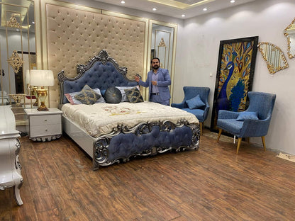 Luxurious Upholstered King Size Bed Set