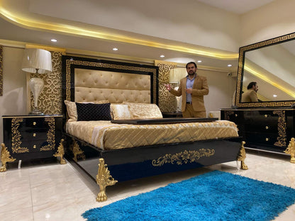 Luxury Black and Gold Bedroom Set