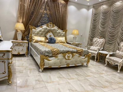 Luxurious Gold Accented Bed Set