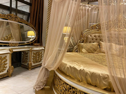 Luxurious Gold Canopy Bed