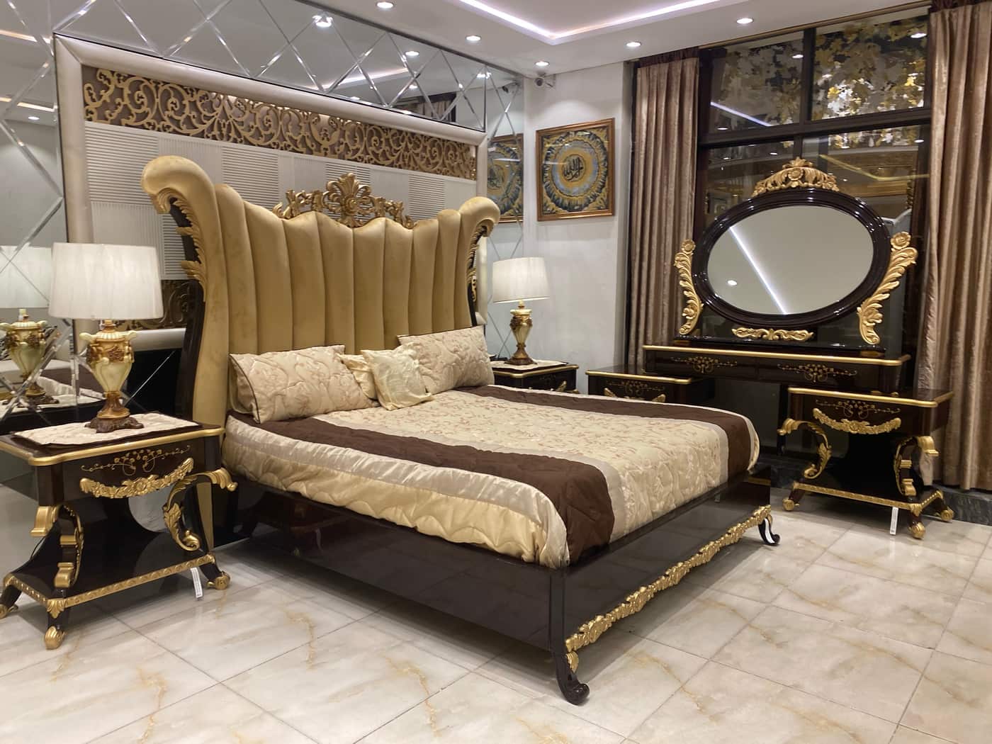 Luxurious Gold Accented Bedroom Set